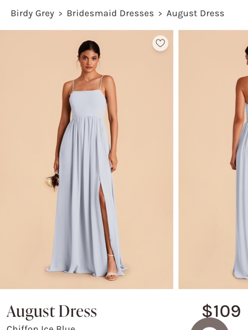 Birdy Grey Ice Blue August Maxi Dress with High Slit
